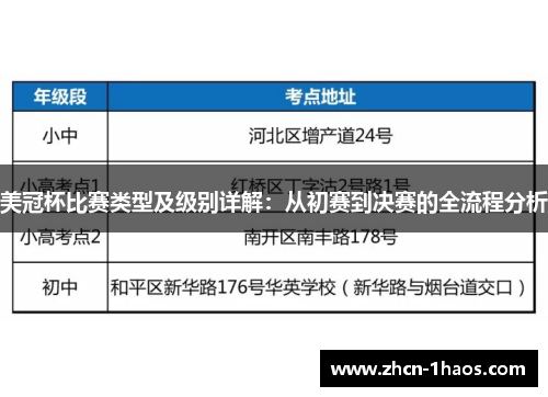 美冠杯比赛类型及级别详解：从初赛到决赛的全流程分析