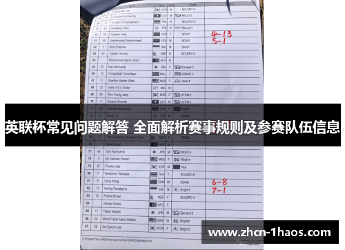 英联杯常见问题解答 全面解析赛事规则及参赛队伍信息